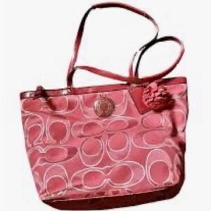 Coach Pink Signature Tote Bag